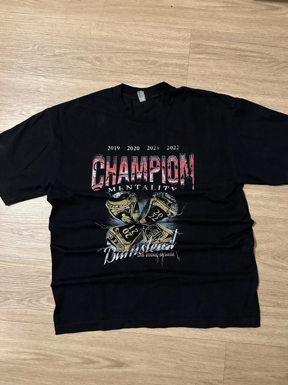 Chris Bumstead LA Apparel Black 'Champion Mentality' 4 Peat Oversized Tee